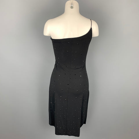 GIORGIO ARMANI Taille 4 Robe droite en jersey perlé noir