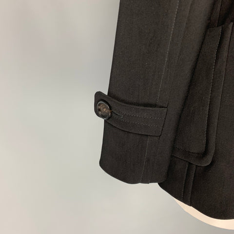 BURBERRY PRORSUM Size 10 Black Nylon Cotton Duffle Closure Military Coat