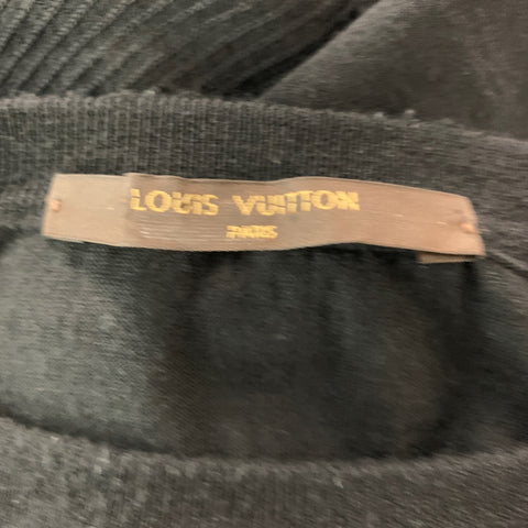 LOUIS VUITTON Taille M Pull à col rond tricoté noir