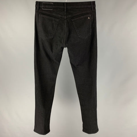 RAG & BONE Size 32 Black Cotton Blend Button Fly Jeans