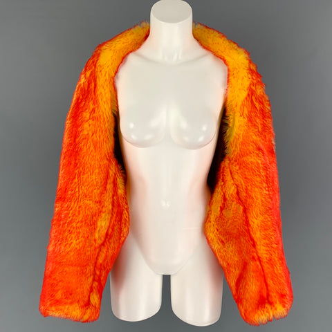 DRIES VAN NOTEN FW 19 Size One Size Orange Yellow Faux Fur Cropped Coat
