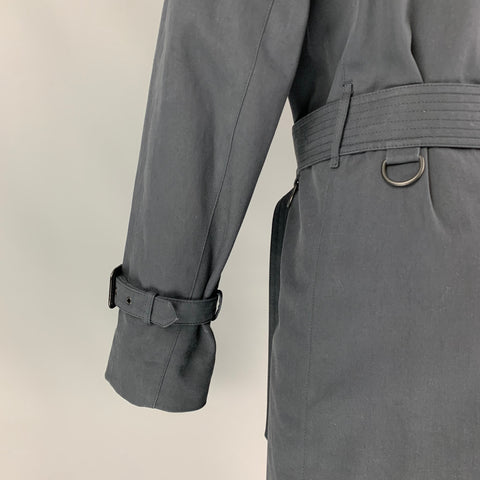 BURBERRY PRORSUM Spring 2015 Size 40 Navy Cotton / Silk Trench Coat