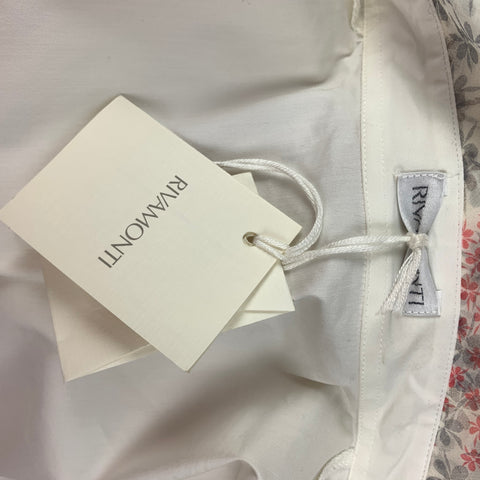 RIVAMONTI Size M White Cotton Blend Short Sleeve Blouse