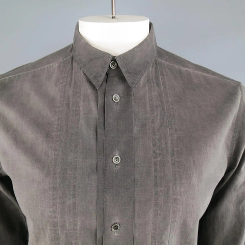 FORME 3’3204322896  Size S Charcoal Washed Dyed Cotton Long Sleeve Shirt FORME 3’3204322896
