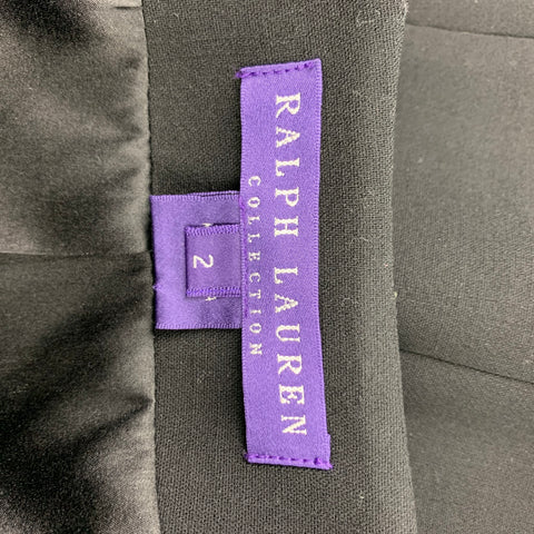 RALPH LAUREN Collection Size 2 Black Wool Hidden Buttons Jacket
