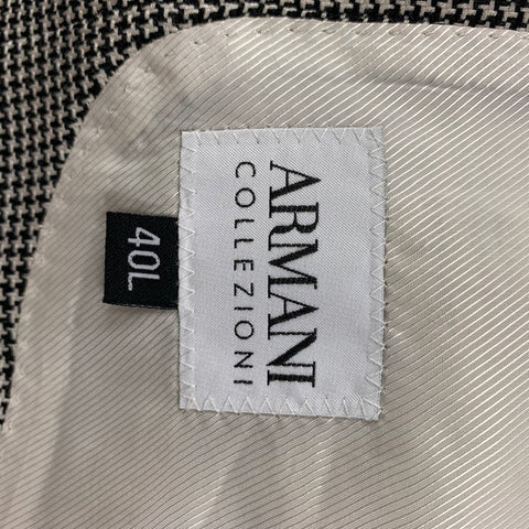 ARMANI COLLEZIONI Taille 40 Manteau de sport pied-de-poule noir blanc
