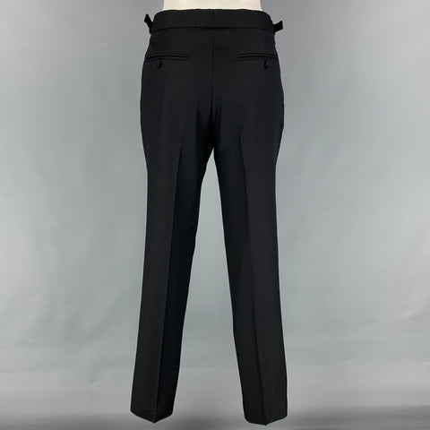THE KOOPLES Size 36 Black Wool Peak Lapel Fitted Tuxedo Suit