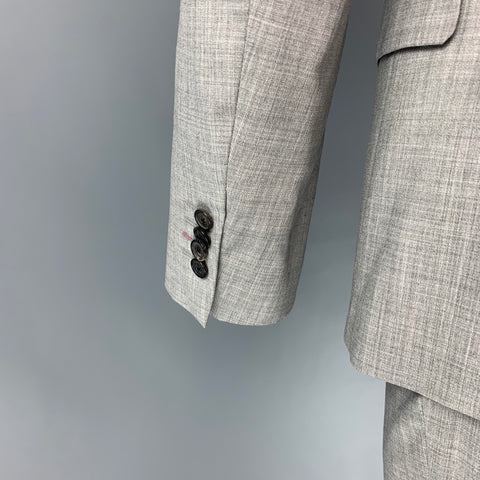 PAUL SMITH Soho Fit Size 40 Regular Light Gray Heather Wool Notch Lapel Suit