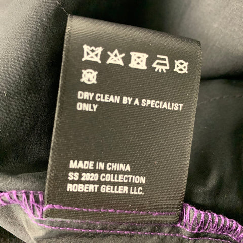 ROBERT GELLER Size 32 Purple Metallic Nylon Zip Fly Shorts