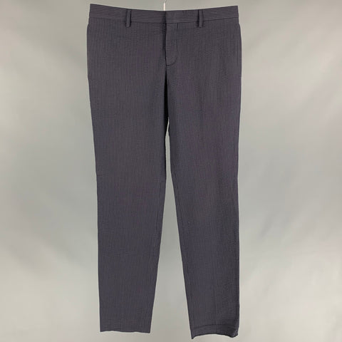 BURBERRY PRORSUM Size 32 Navy Blue Stripe Cotton Casual Pants