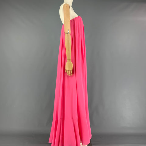 DELPOZO OI 19 Talla 4 Vestido sin tirantes de seda rosa