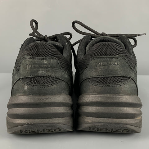 KENZO Size 11 Black Mesh Suede Low Top Sneakers