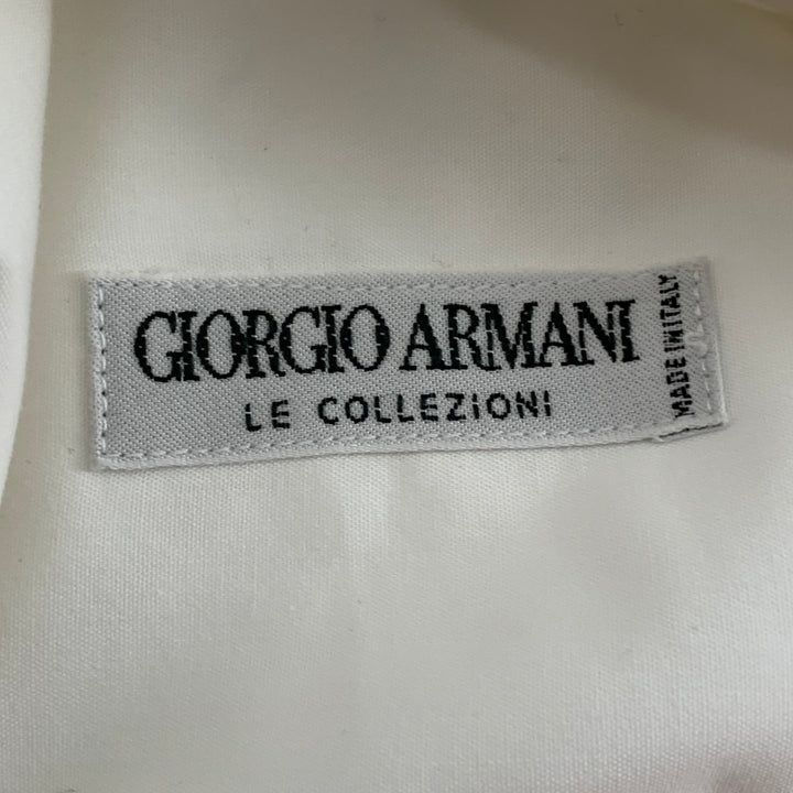 GIORGIO ARMANI Size L White Tuxedo Long Sleeve Shirt