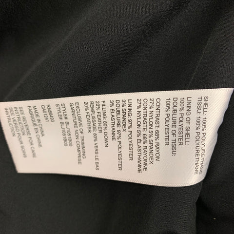 BLANC NOIR Size M Black Polyeurethane Quilted Zip Up Jacket
