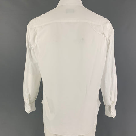 GIORGIO ARMANI Size M White Cotton Button Up Long Sleeve Shirt