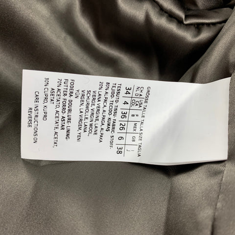 MAX MARA Size 4 Taupe Alpaca / Vrgin Wool High Collar Coat