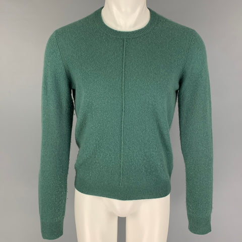 Jersey ATM de cachemira verde con cuello redondo talla S