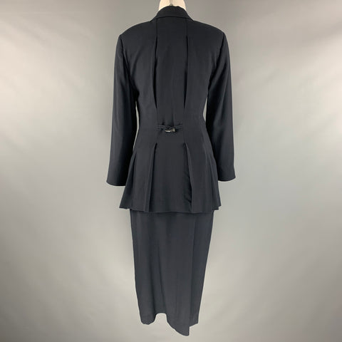 MATSUDA Size S Vintage Charcoal Wool Skirt Jacket Suit