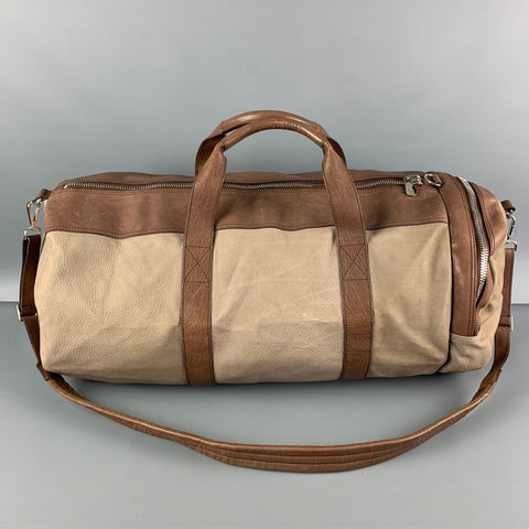BRUNELLO CUCINELLI Bolsos de viaje de cuero marrón topo