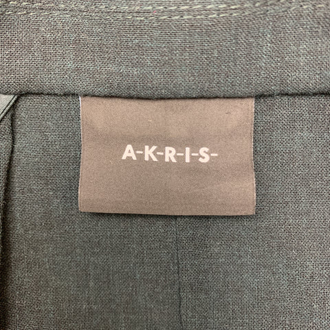 AKRIS Size 12 Forest Green Wool Zip Off Sport Coat Blazer Jacket