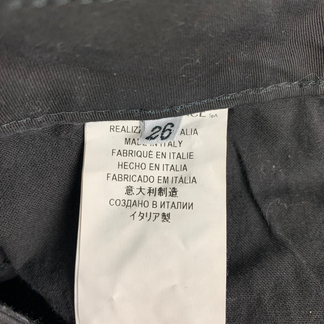 VERSACE COLLECTION Size 26 Black Gold Cotton Studded Dress Pants