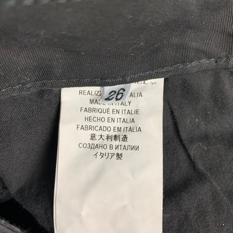 VERSACE COLLECTION Size 26 Black Gold Cotton Studded Dress Pants