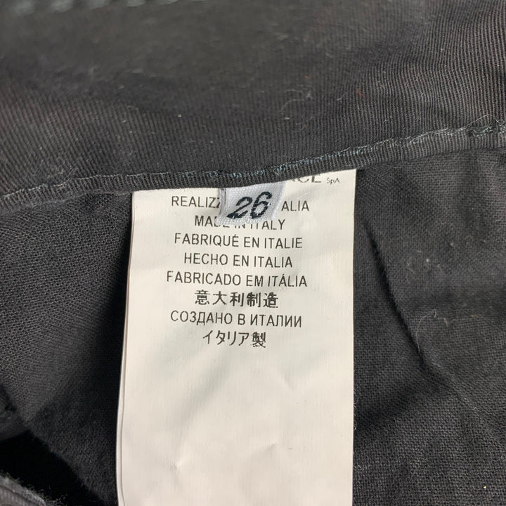 VERSACE COLLECTION Size 26 Black Gold Cotton Studded Dress Pants