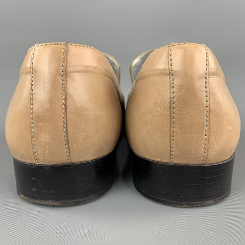 JEAN B. RAUTUREAU Size 10.5 Solid Natural Leather Slip On Loafers