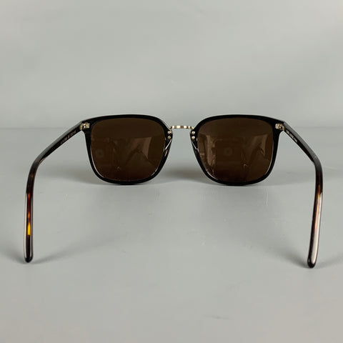 SAINT LAURENT Brown Tortoise Shell Acetate Sunglasses