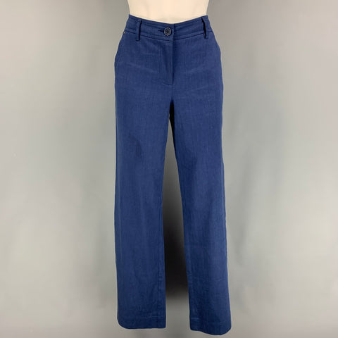 TRINA TURK Size 28 Blue Linen Blend High Waisted Casual Pants