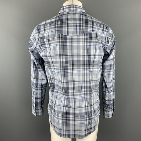 HUGO BOSS Size M Grey Plaid Cotton Button Up Long Sleeve Shirt