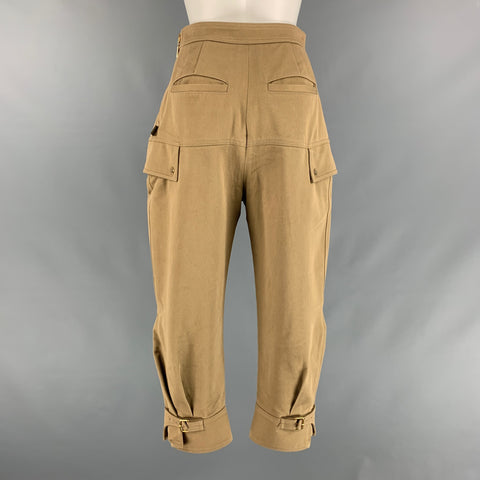 LOUIS VUITTON Size 2 Khaki Cotton Pleated Casual Pants