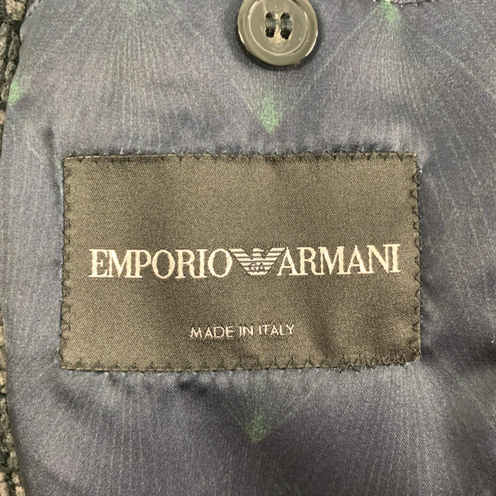 EMPORIO ARMANI Size 34 Grey Black Knitted Wool Blend Sport Coat