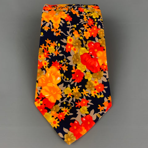 Cravate en polyester floral multicolore VINTAGE