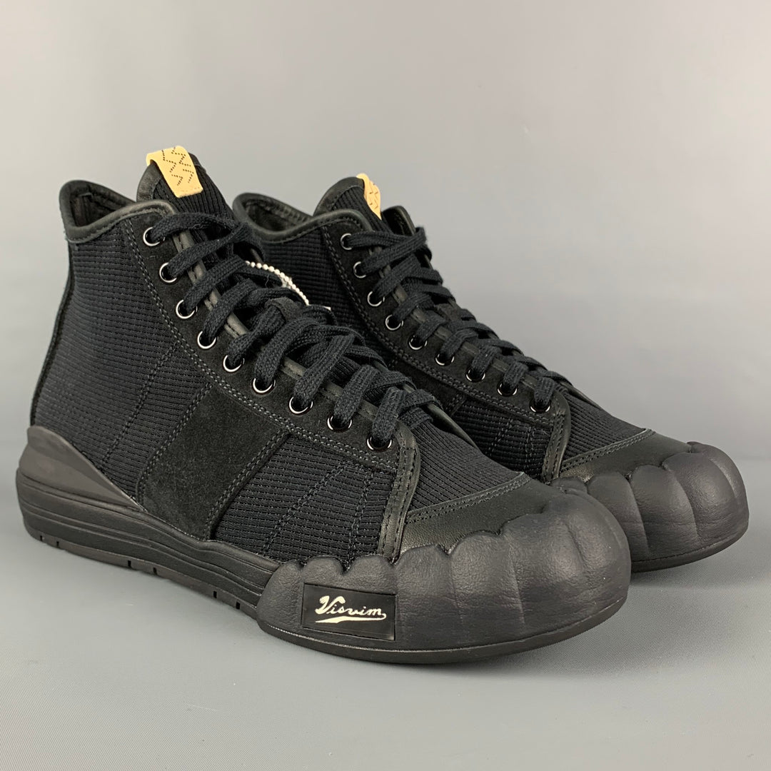 VISVIM Size 10.5 Black Mixed Material Lanier High-Top Sneakers