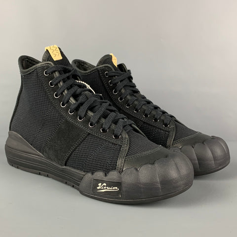 VISVIM Talla 10.5 Zapatillas altas Lanier de material mixto negro