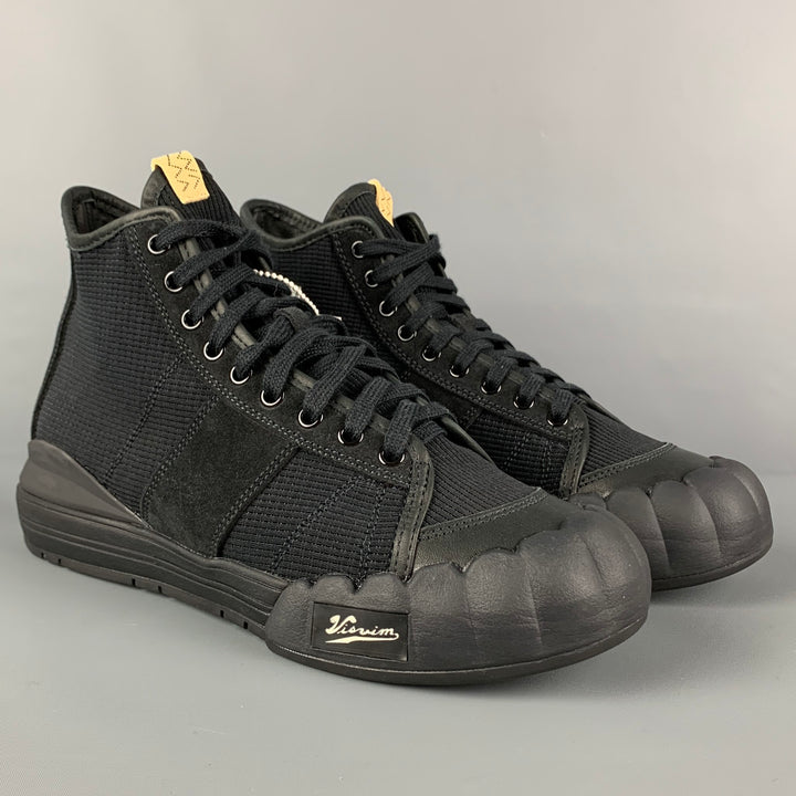 VISVIM Size 10.5 Black Mixed Material Lanier High-Top Sneakers