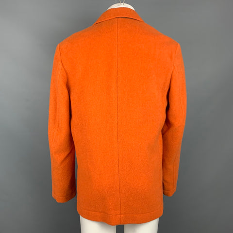 DRIES VAN NOTEN Size 40 Orange Textured Wool Blend Jacket