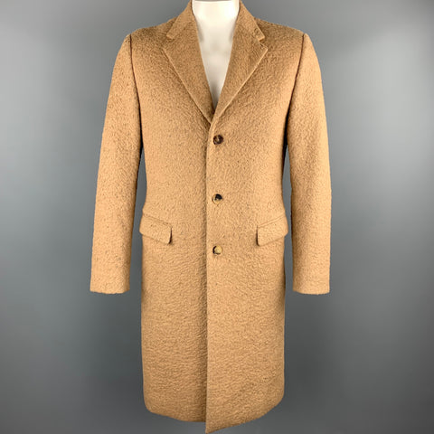 CALVIN KLEIN COLLECTION Size 38 Tan Textured Wool Blend Coat