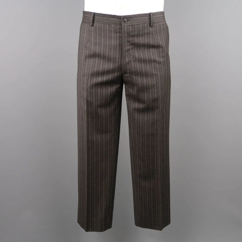 DOLCE & GABBANA 42 Regular Charcoal Pinstripe Wool Notch Lapel Suit DOLCE & GABBANA