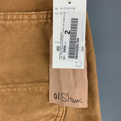 ORSLOW Pantalon décontracté en coton marron camel taille S
