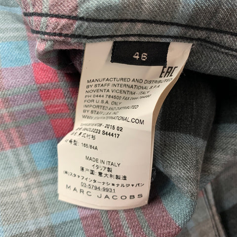 MARC JACOBS Size XS Multi-Color Plaid Viscose Button Up Long Sleeve Shirt