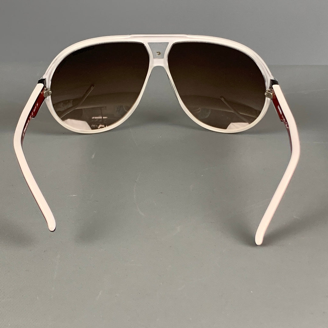 CARRERA GRAND PRIX White Red Stripe Acetate Sunglasses
