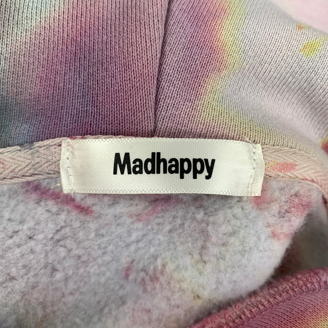 MADHAPPY Size M Multi-Color Tie Dye Cotton Hooded Sweatshirt