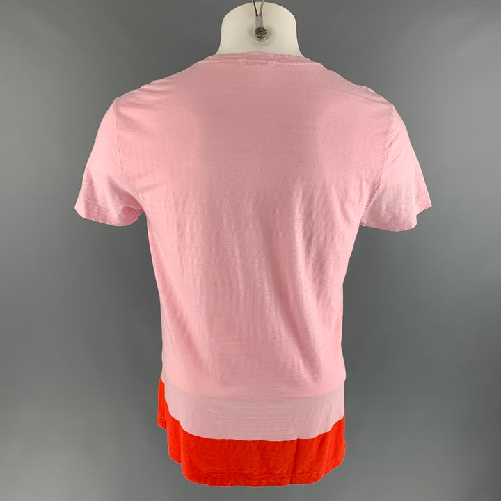 ORLEBAR BROWN Size M Pink Orange Color Block Short Sleeve T-shirt