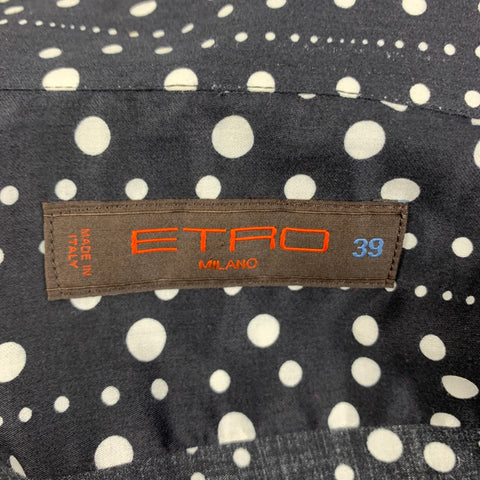 ETRO Size S Black White Dots Cotton Button Up Long Sleeve Shirt