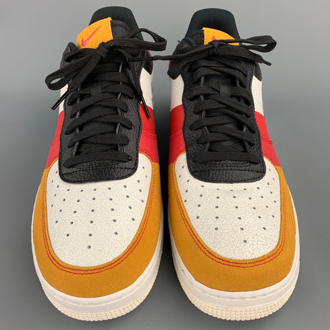 NIKE Air Force 1 Low PRM Size 11 Multi-Color Color Block Leather Lace Up Sneakers