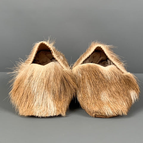 BROTHER VELLIES Taille 7 Beige Crème Poils De Veau Slip On Flats