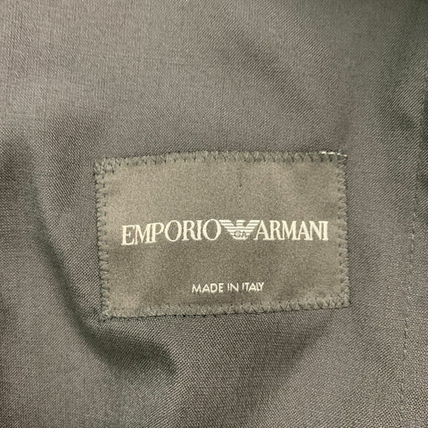 EMPORIO ARMANI  Size 44 Black Solid Wool Silk Shawl Collar 38 33 Suit