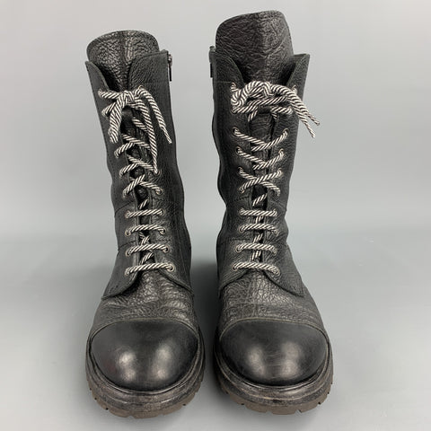 MOMA Size 9 Black Leather Lace Up Ankle Boots